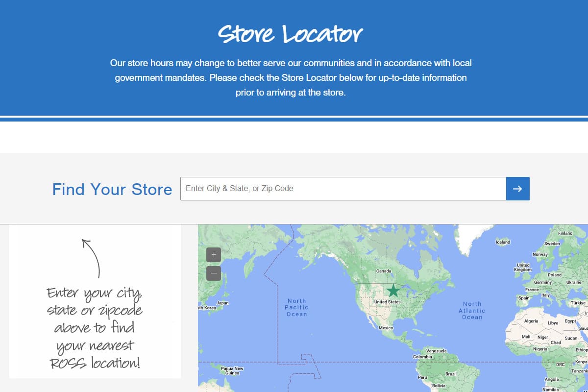 Official Ross store locator